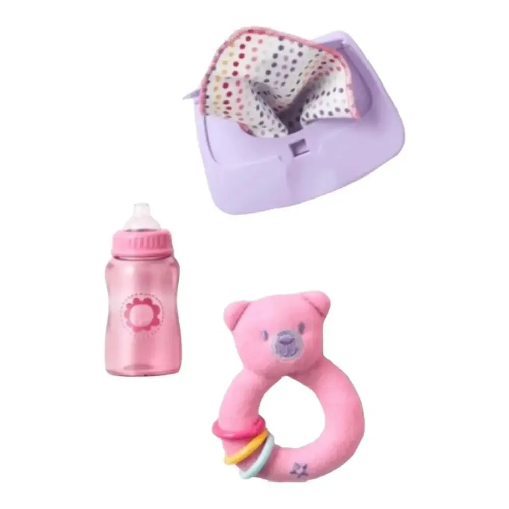American Girl Bitty Baby Starter Accessories Blanket Bottle Rattle Hat Wipes Bib